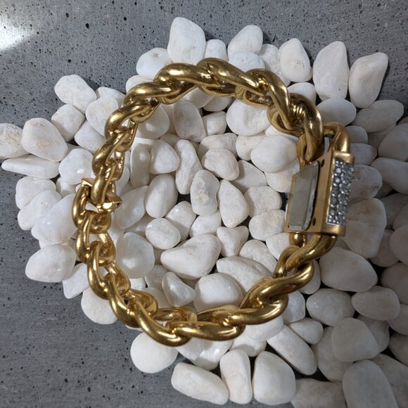 Franklin Mint Watch Designer Alfred Durante Link Bracelet 22k GP Swiss Mov. '89 - Picture 4 of 6